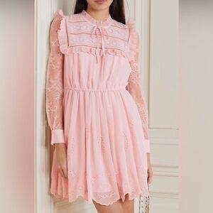 SELF-PORTRAIT Broderie Chiffon Mini Dress size 6